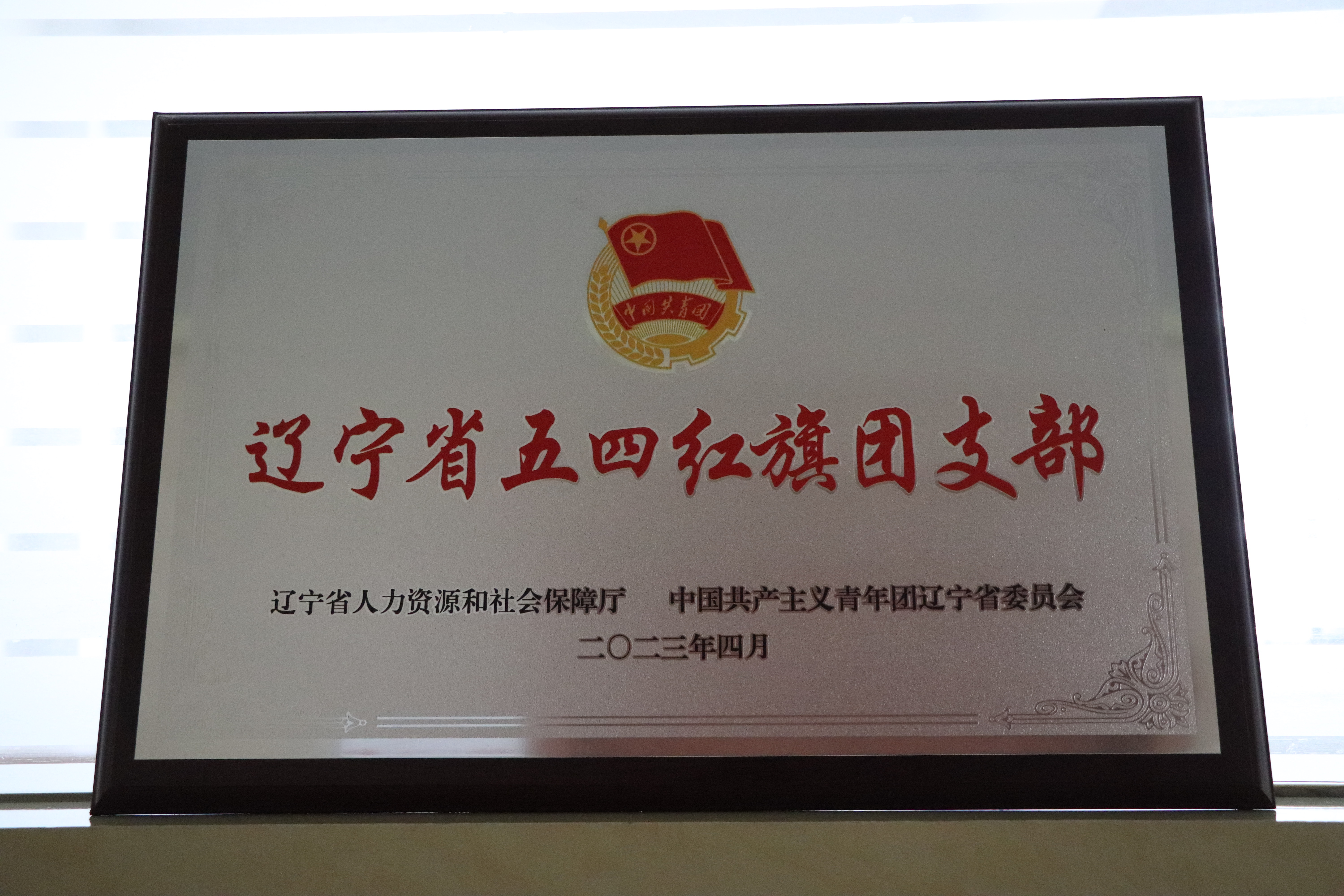 2023年4月 遼寧省人力資源和社會保障廳等 授予生產(chǎn)第一團(tuán)支部-“遼寧省五四紅旗團(tuán)支部”.JPG